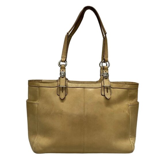 COACH Gallery Leather East West Tote Light Brown Leather - Handbag - Picture 3 of 10